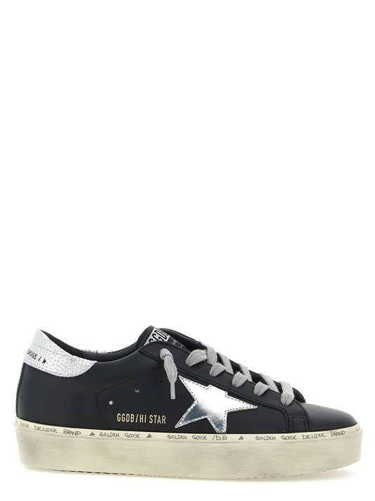 Baskets Chunky Golden Goose en cuir de vachette noir