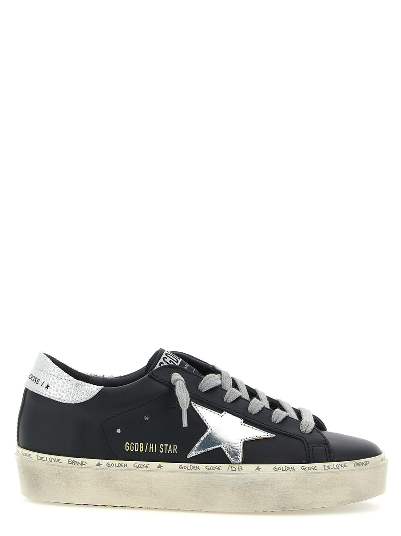 Baskets Chunky Golden Goose en cuir de vachette noir