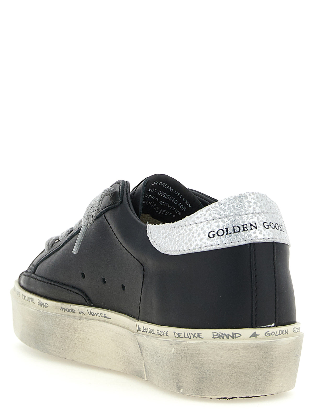 Baskets Chunky Golden Goose en cuir de vachette noir