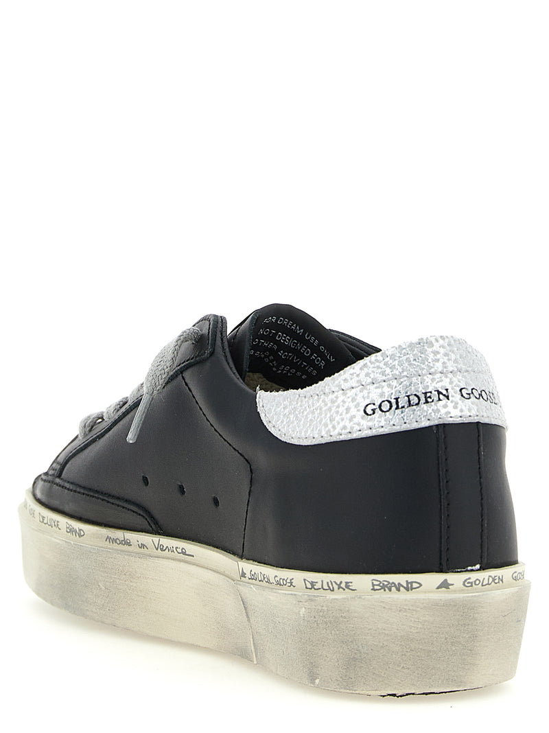 Baskets Chunky Golden Goose en cuir de vachette noir