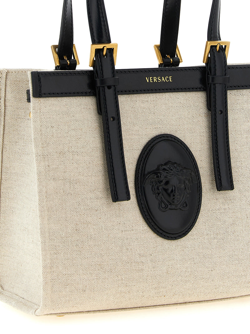 Versace Rivière Beige Linen Tote Bag