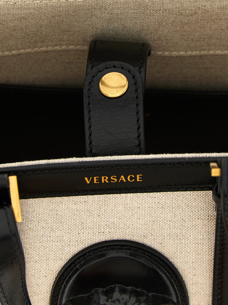 Versace Rivière Beige Linen Tote Bag