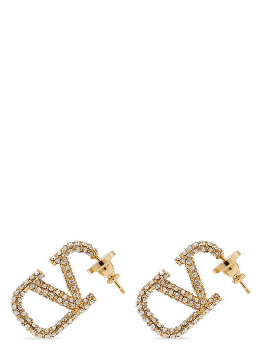 Boucles d'oreilles en laiton doré Valentino Garavani VLogo