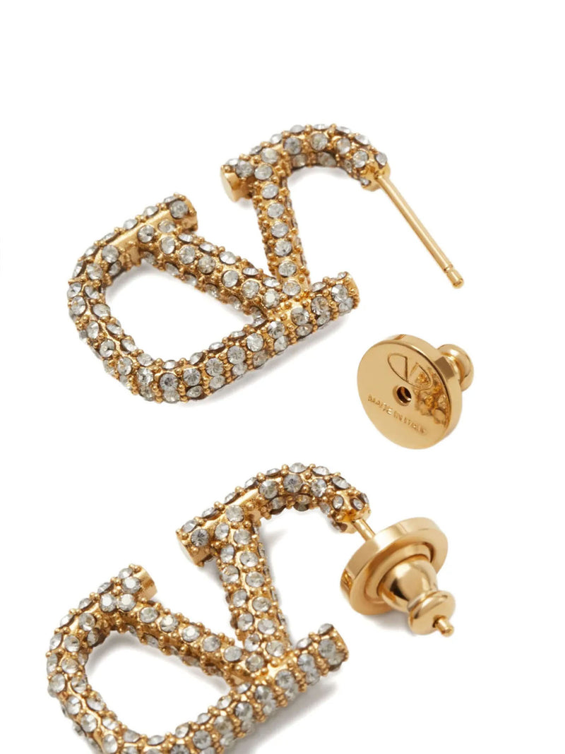 Boucles d'oreilles en laiton doré Valentino Garavani VLogo