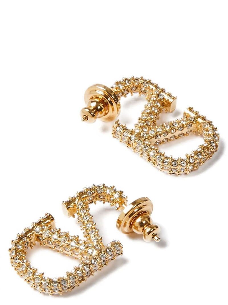 Boucles d'oreilles en laiton doré Valentino Garavani VLogo