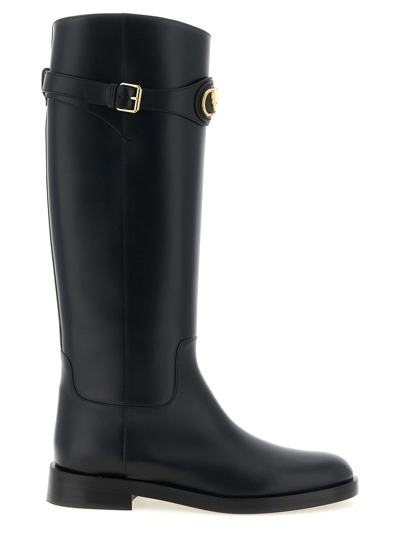 Valentino Garavani Black Calfskin Over The Knee
