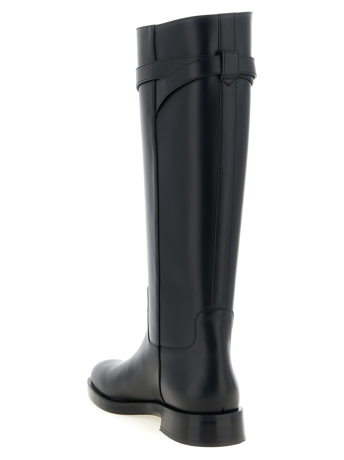 Bottes cuissardes noires en veau Valentino Garavani
