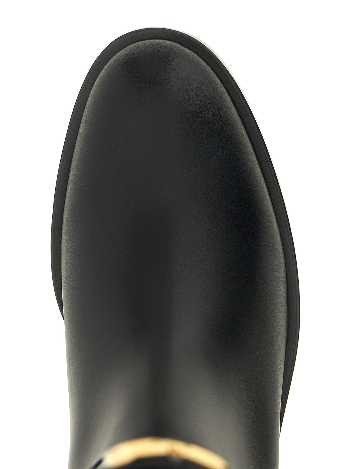 Bottes cuissardes noires en veau Valentino Garavani