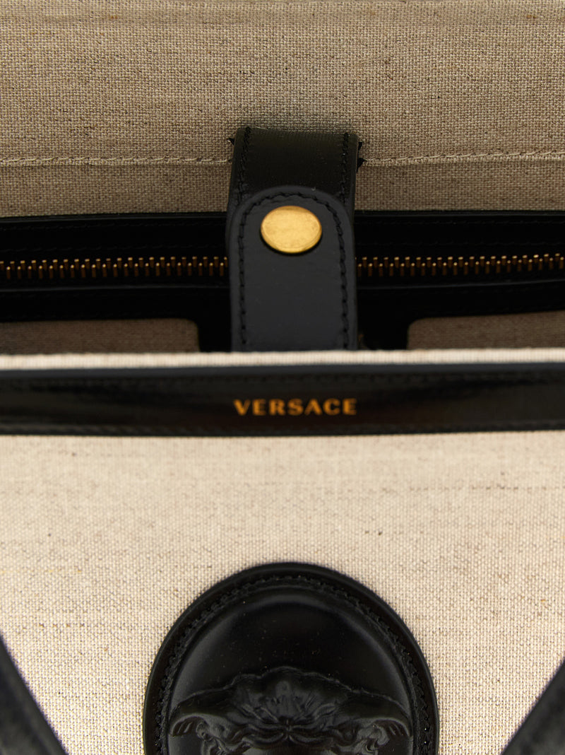 Versace Medium ‘Rivière’ Beige Leather Tote Bag