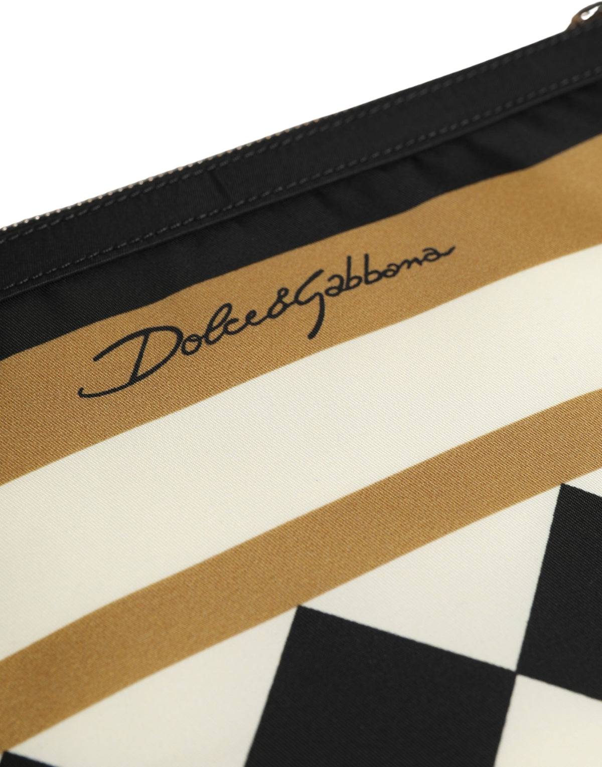 Pochette Dolce & Gabbana en nylon à carreaux multicolores avec logo imprimé