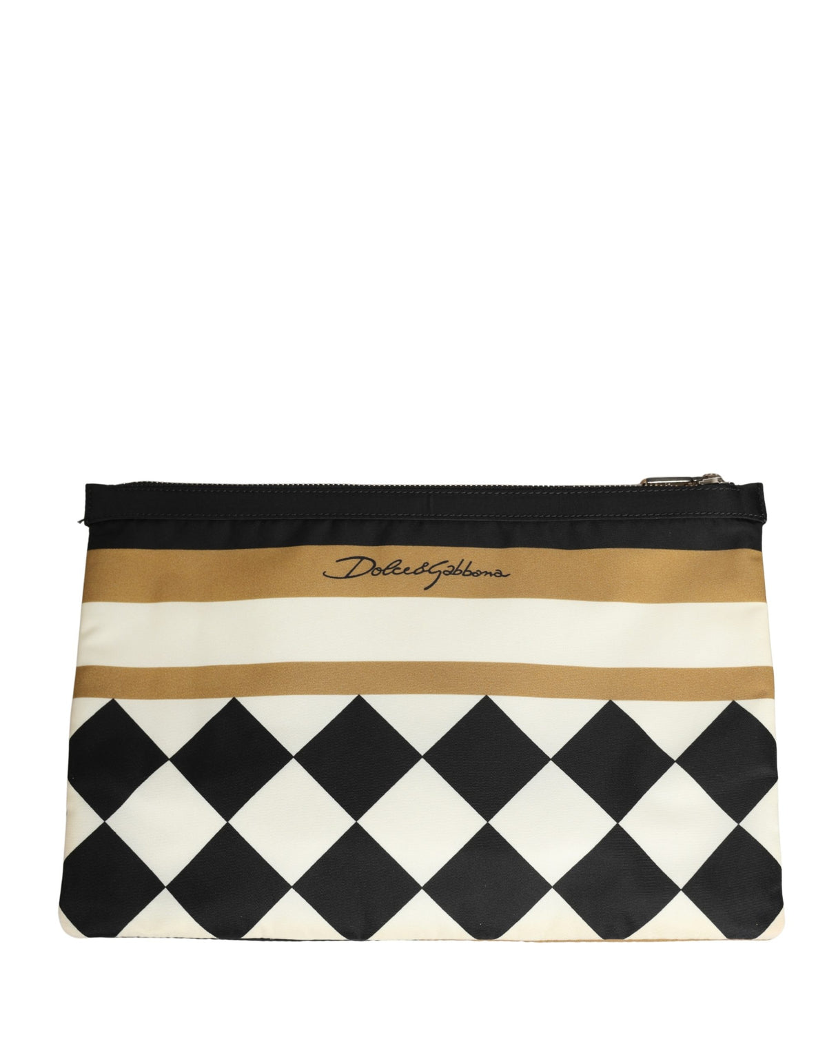 Pochette Dolce & Gabbana en nylon à carreaux multicolores avec logo imprimé