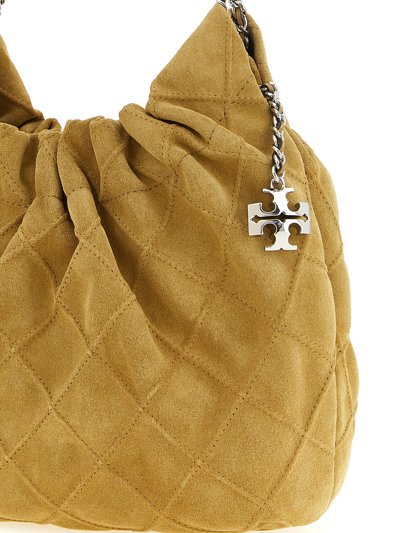 Sac à bandoulière Tory Burch en cuir de veau beige