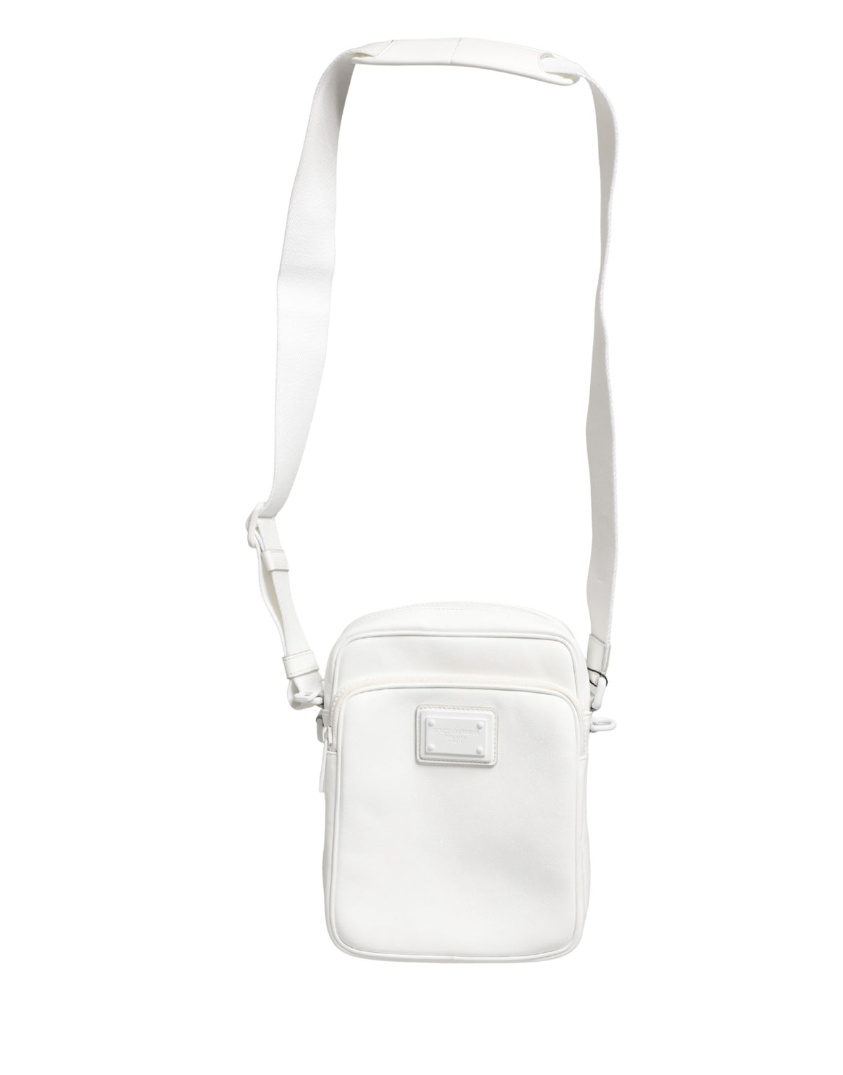 Dolce & Gabbana White Logo Plaque Crossbody Shoulder Bag for Men