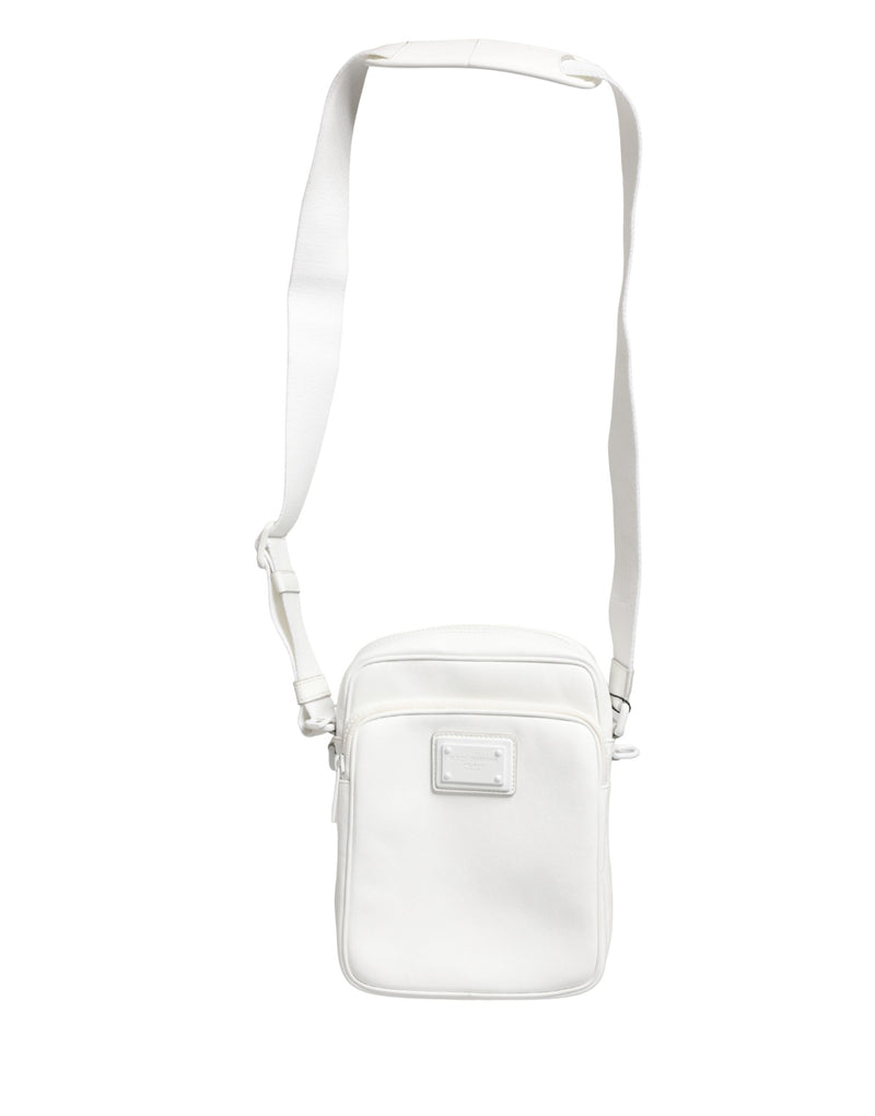 Dolce & Gabbana White Logo Plaque Crossbody Shoulder Bag for Men