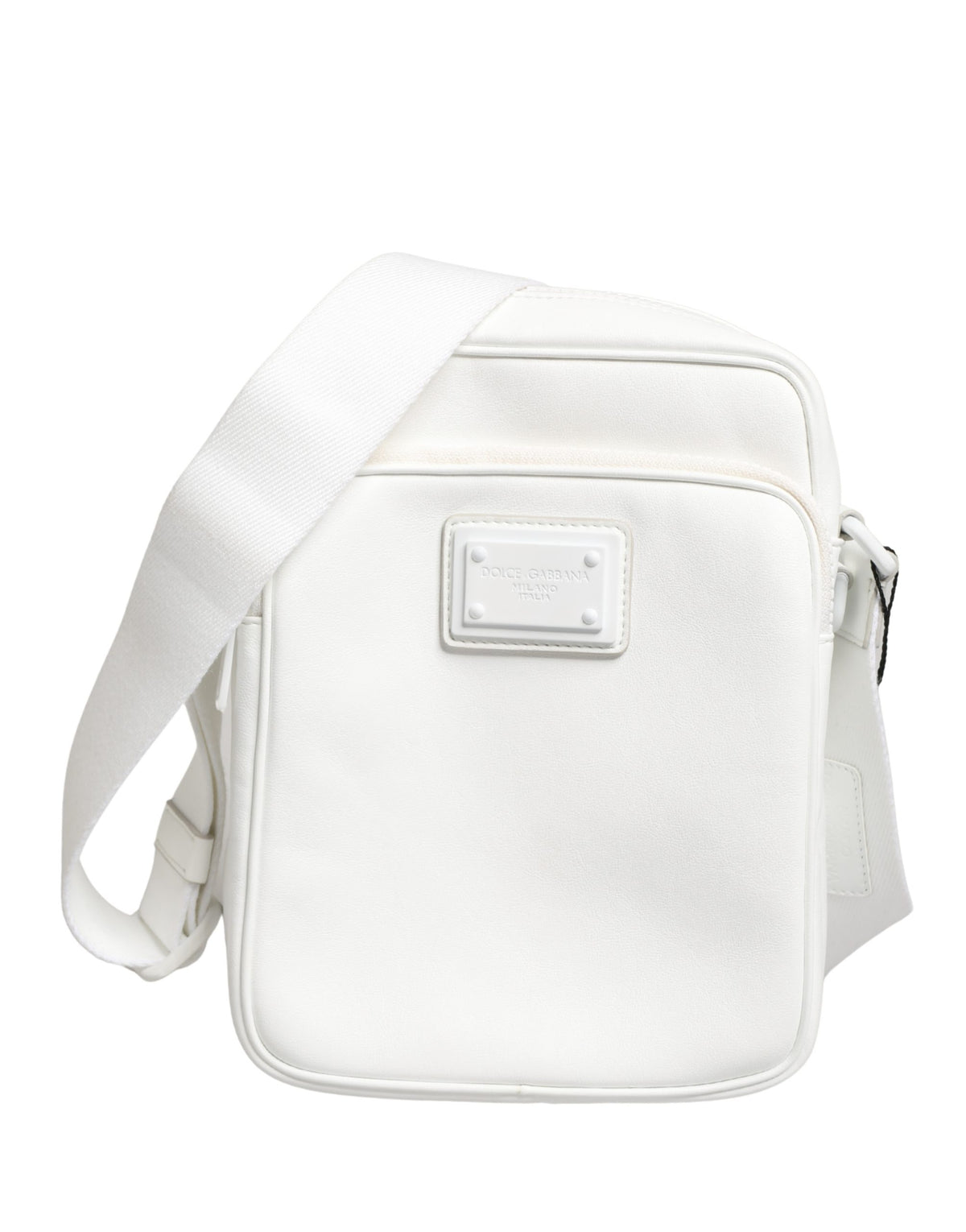 Dolce & Gabbana White Logo Plaque Crossbody Shoulder Bag for Men