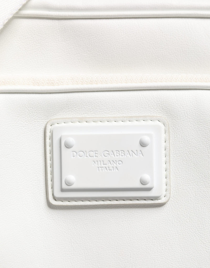Dolce & Gabbana White Logo Plaque Crossbody Shoulder Bag for Men