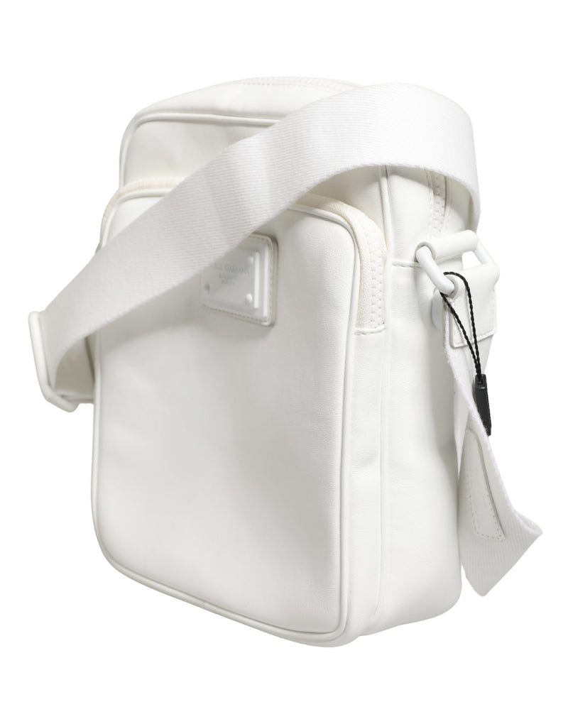 Dolce & Gabbana White Logo Plaque Crossbody Shoulder Bag for Men