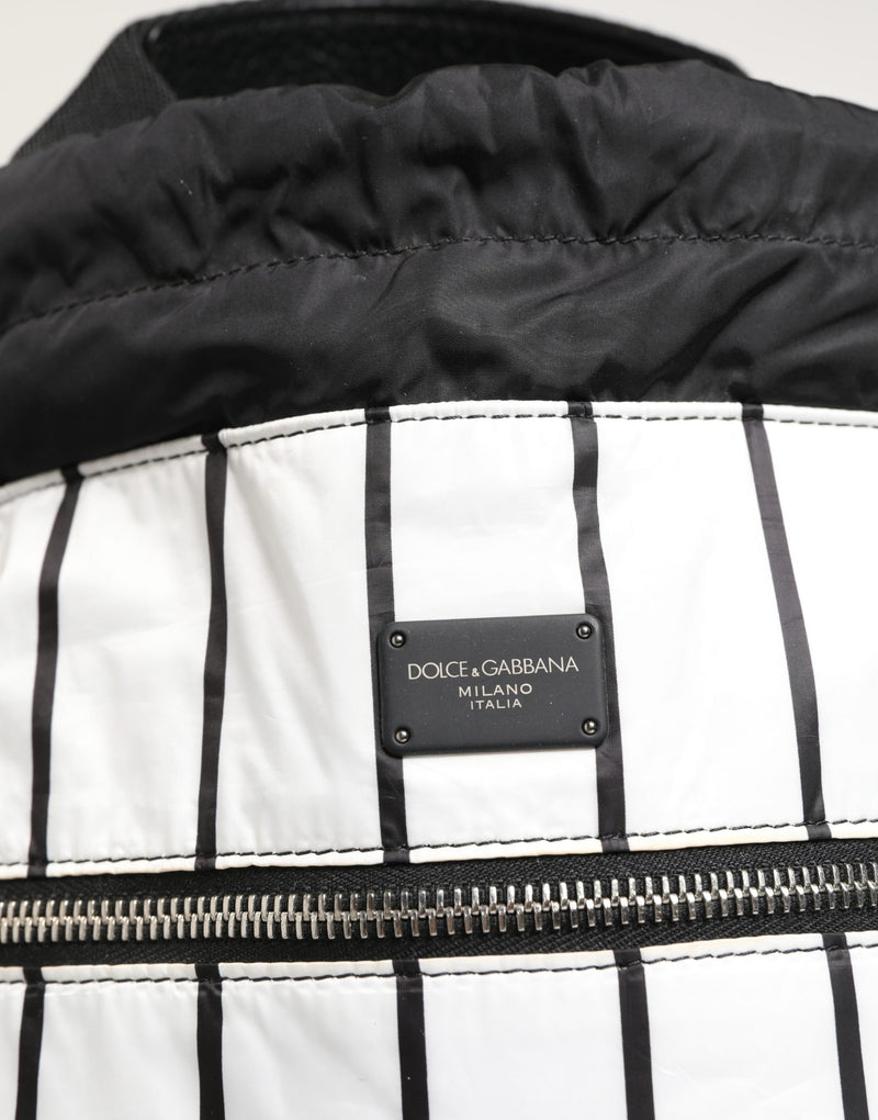Dolce & Gabbana The King of Love Black White Striped Backpack