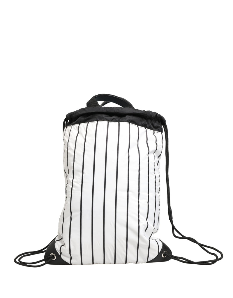 Dolce & Gabbana The King of Love Black White Striped Backpack