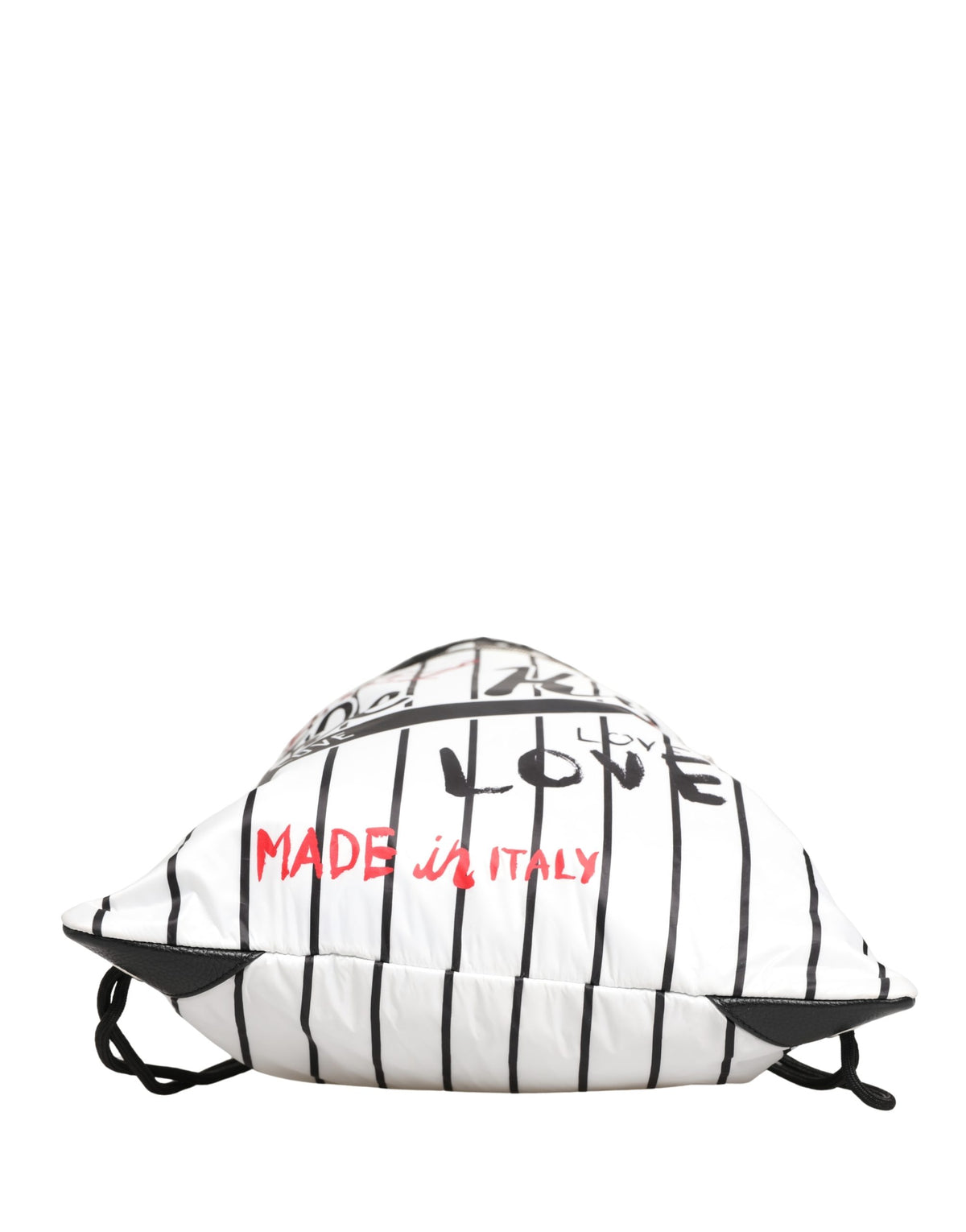 Dolce & Gabbana The King of Love Black White Striped Backpack