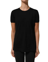 Dolce & Gabbana Black Wool Crew Neck Short Sleeves Men T-shirt