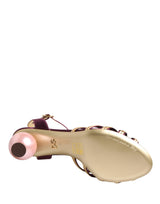 Dolce & Gabbana Keira Purple Gold Pearl Heels Sandals