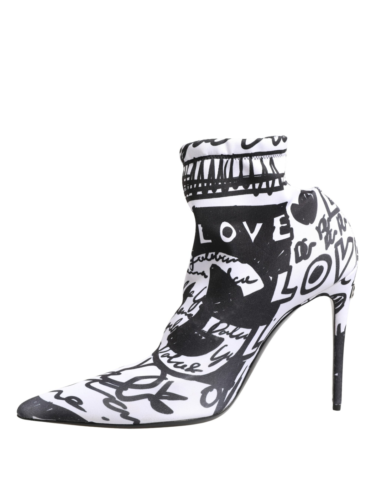 Bottes Dolce & Gabbana Blanches en Tissu Extensible à Graffitis