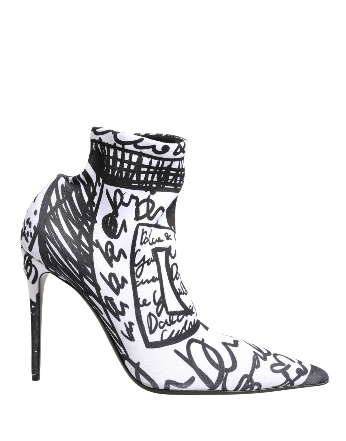 Bottes Dolce & Gabbana Blanches en Tissu Extensible à Graffitis