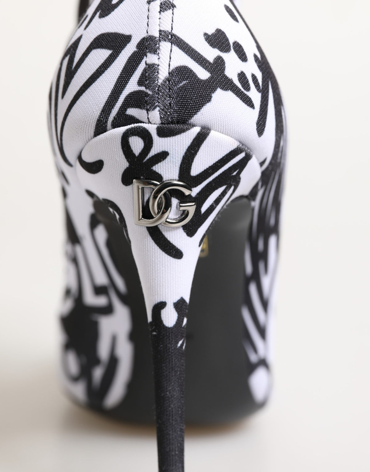 Bottes Dolce & Gabbana Blanches en Tissu Extensible à Graffitis