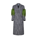Manteau en laine gris Prada