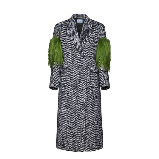 Manteau en laine gris Prada