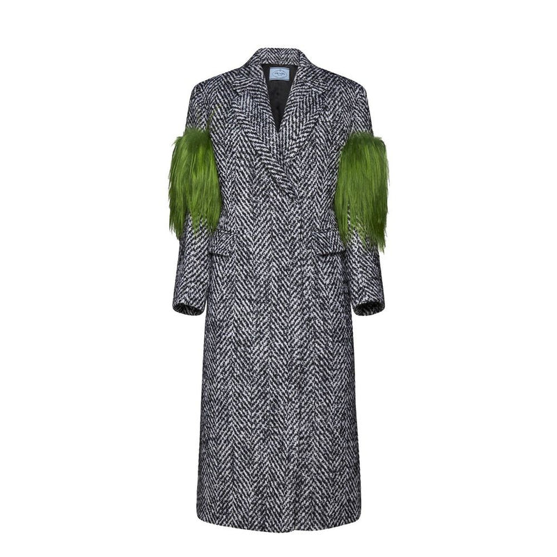 Manteau en laine gris Prada