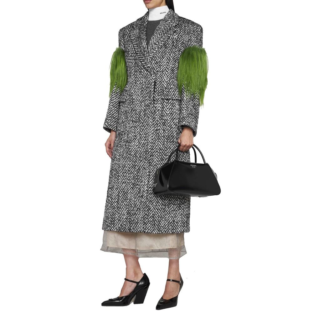 Manteau en laine gris Prada