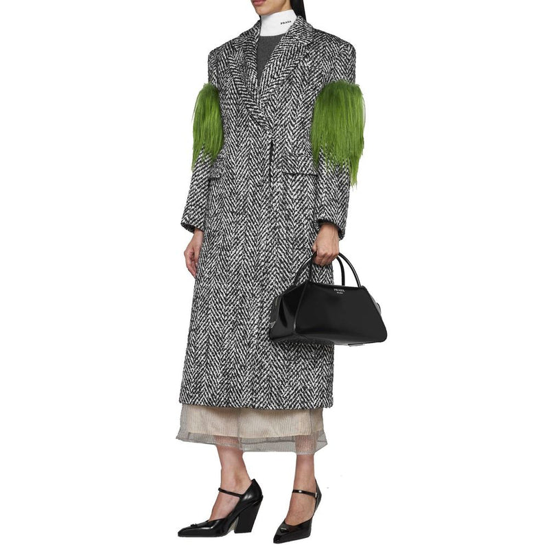 Manteau en laine gris Prada