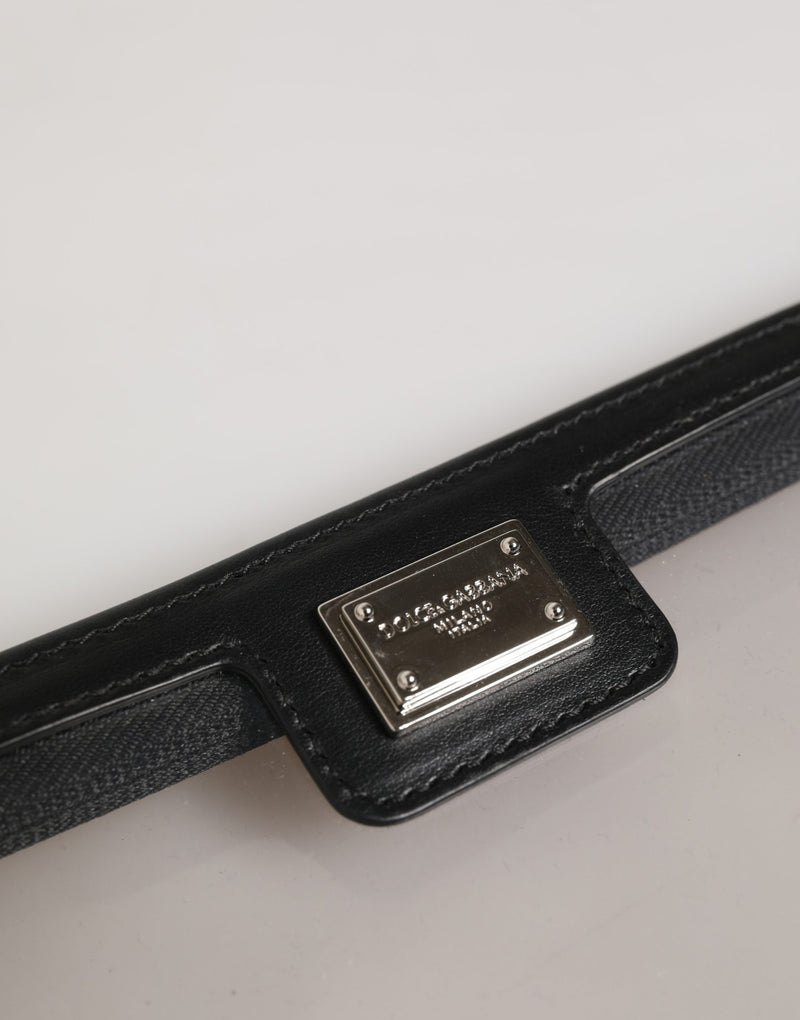 Pochette de sac à main en PVC transparent avec plaque logo de marque Dolce & Gabbana