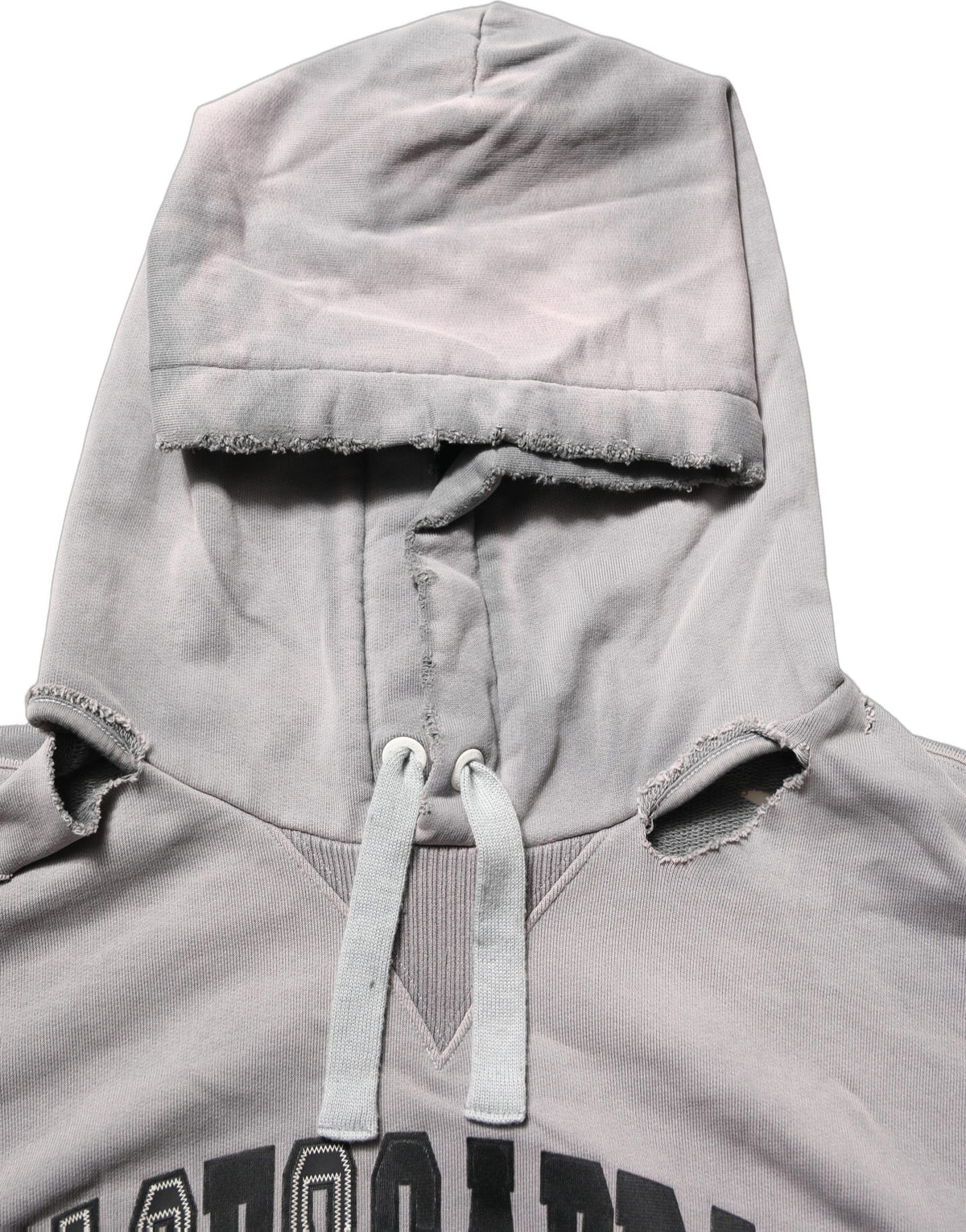 Dolce & Gabbana Gray Graphic Hooded Sweatshirt Men Sweater