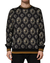 Dolce & Gabbana Black Sacred Heart Cotton Sweatshirt Sweater