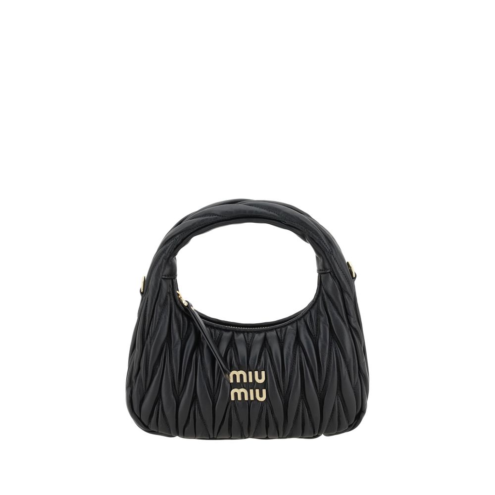 Sac à main Miu Miu noir en agneau Ovis Aries Aries