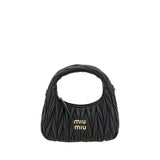 Sac à main Miu Miu noir en agneau Ovis Aries Aries