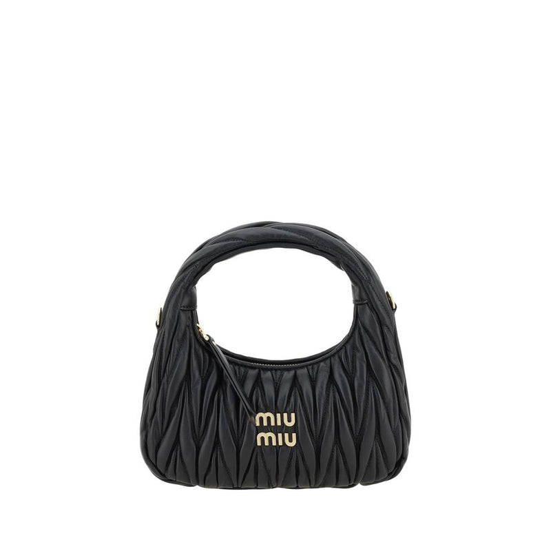 Sac à main Miu Miu noir en agneau Ovis Aries Aries