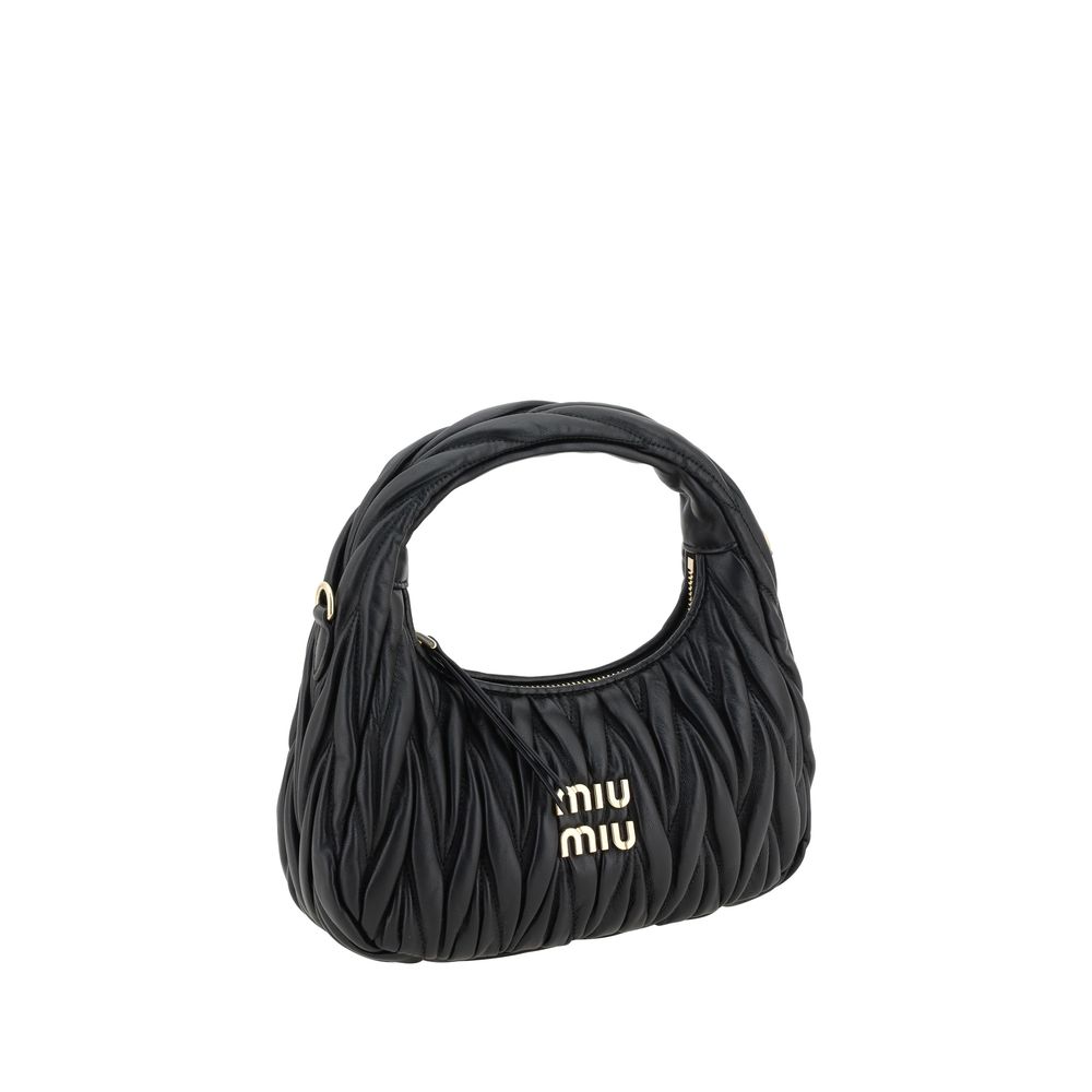 Sac à main Miu Miu noir en agneau Ovis Aries Aries