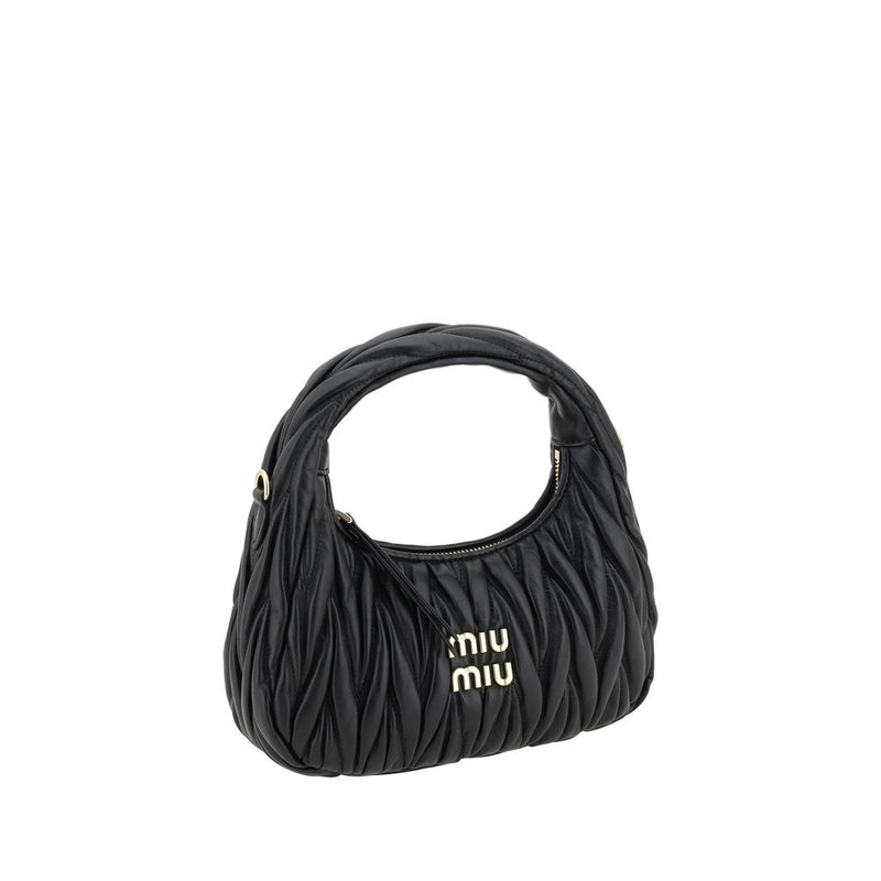 Sac à main Miu Miu noir en agneau Ovis Aries Aries