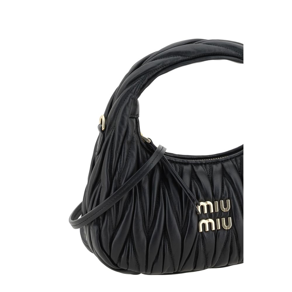 Sac à main Miu Miu noir en agneau Ovis Aries Aries