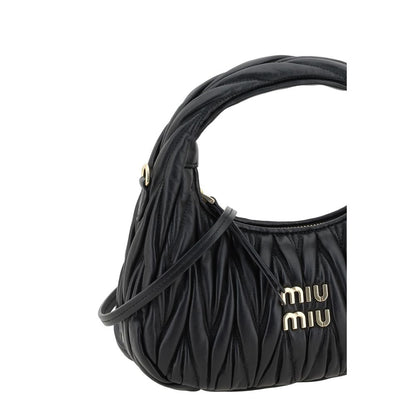 Sac à main Miu Miu noir en agneau Ovis Aries Aries