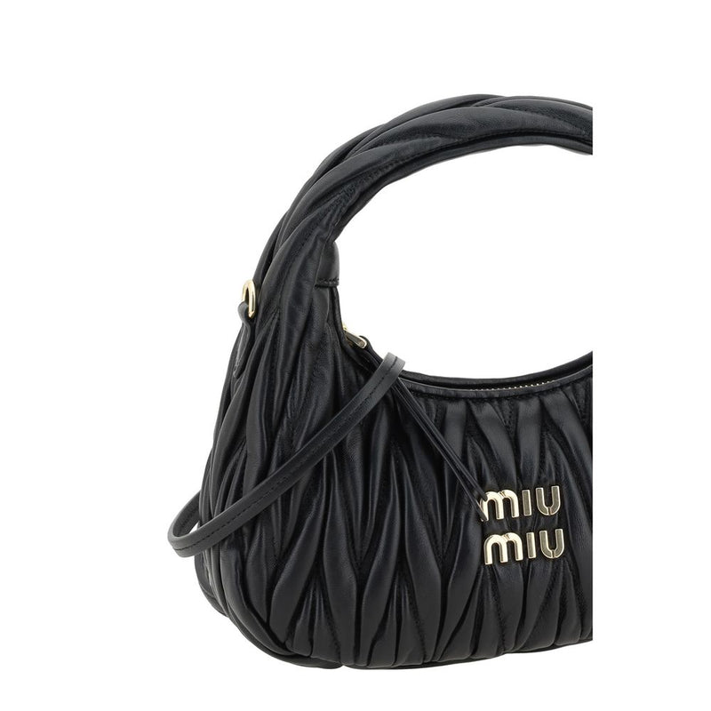 Sac à main Miu Miu noir en agneau Ovis Aries Aries