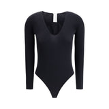 Wolford Black V-Neck Polyamide Bodysuit