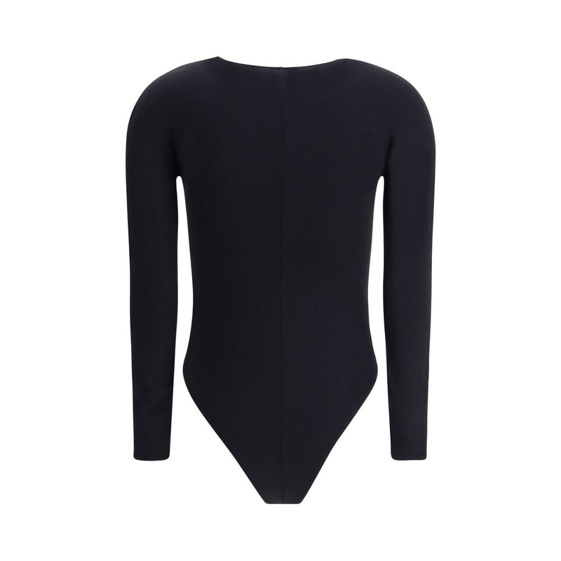 Wolford Black V-Neck Polyamide Bodysuit