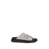 Alexander McQueen Gray Calf Leather Bos Taurus Platform Sandals
