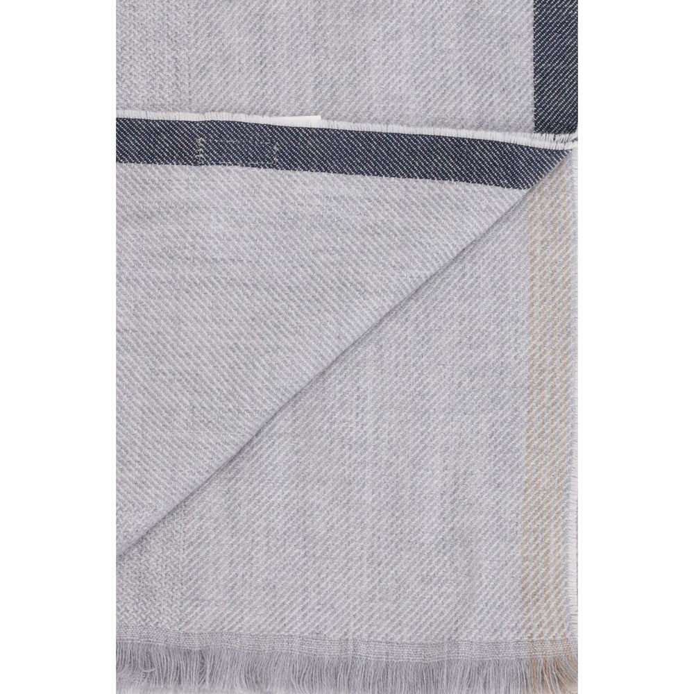 Écharpe en cachemire gris Brunello Cucinelli