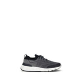 Brunello Cucinelli Gray Cotton Athletic Sneakers for Men